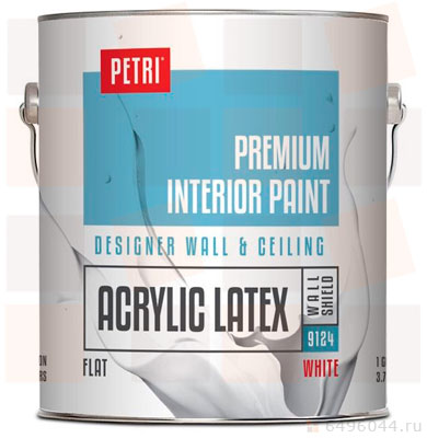 Акрило-латексная краска для внутренних работ Premium Interior Paint - Petri 9124.