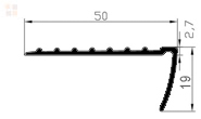 Схема противоскользящей угловой накладки на ступени Евроступень У