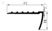 Схема противоскользящей угловой накладки на ступени Евроступень У-мини